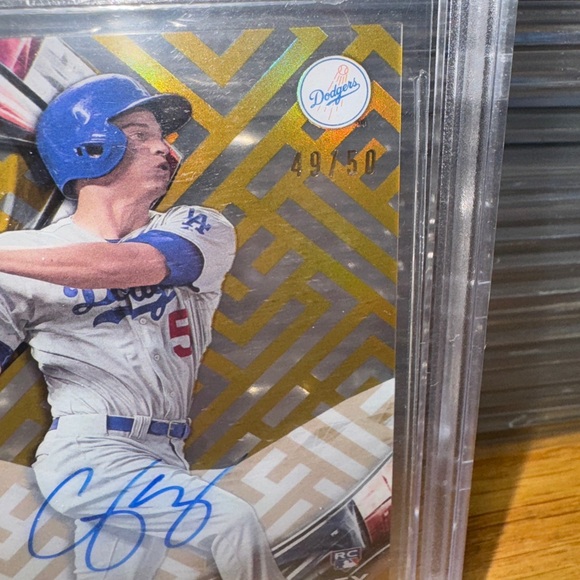 BGS 10 Pristine 2016 Topps High Tek Corey Seager Gold Rainbow RC Auto 49/50 RARE - Picture 8 of 8